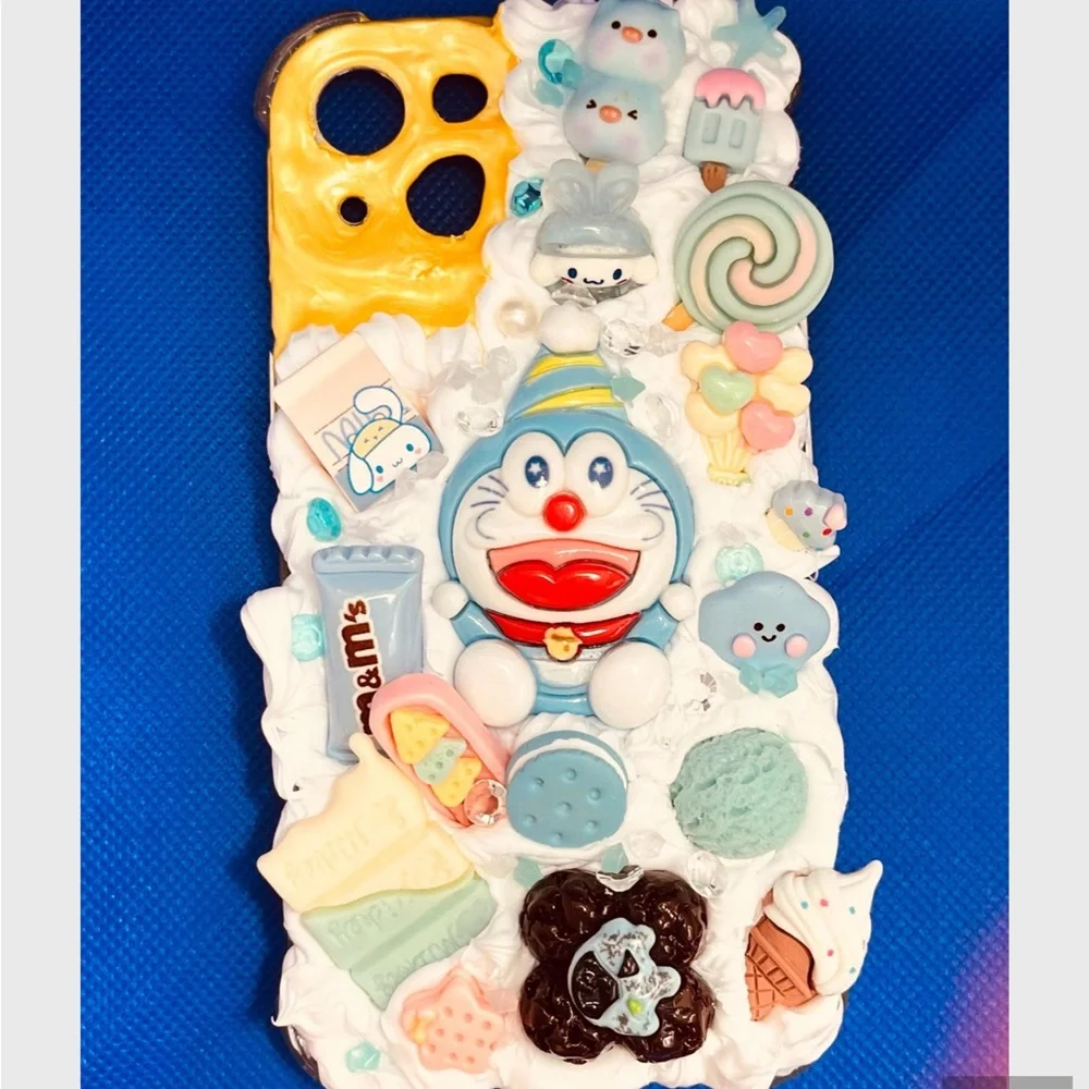 Cartoon Character Doaremon Decoden Phone Case - Yellow and White - Picture 3 of 5